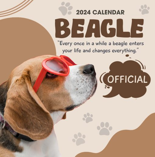 Beagle Wall Calendar 2024